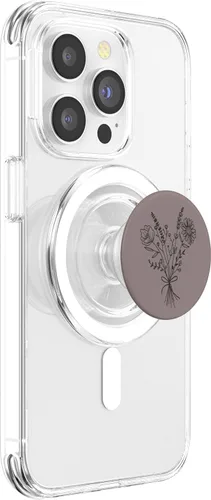 Vista 3 de PopSockets MagSafe PopGrip con diseño floral de flores silvestres neutras para iPhone