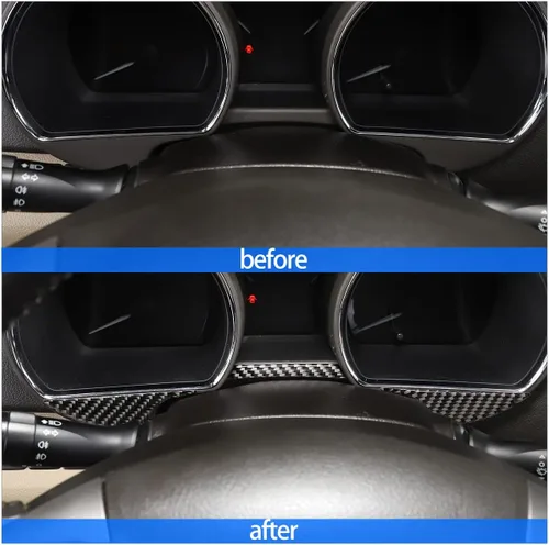 Vista 2 de Para Toyota Highlander 2009 2010 2011 2012 2013 fibra de carbono real 3D adhesivo tablero tablero marco interior accesorios de coche