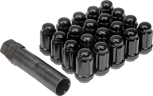 Vista 3 de Dorman 711–256 20 unidades, color negro, tuercas de bloqueo con llave.
