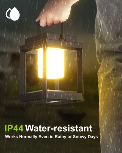 Vista 5 de DAKAFUL Lámpara de mesa para exteriores, lámparas LED para mesita de noche, faroles solares colgantes al aire libre para patio, impermeable, lámpara
