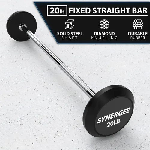 Vista 2 de Synergee Fixed Barbell – Pre Weighted Straight Steel Bar