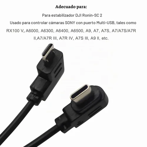 Vista 4 de Cable de control RSS, USB-C a Multi-USB Cable de control multicámara para DJI Ronin-SC para Sony A9, A7, A7S, A7S/A7R II, A7/A7R III 11.8 in (arriba)