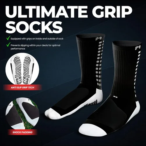 Vista 16 de MediCaptain Calcetines de fútbol con acolchado metatarsiano Calcetines de fútbol antideslizantes con protección acolchada para los pies para Negro