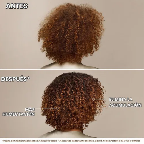 Vista 3 de Mizani Moisture Fusion - Champú aclarante suave - Limpia el cabello para eliminar la acumulación, con carbón, para cabello rizado