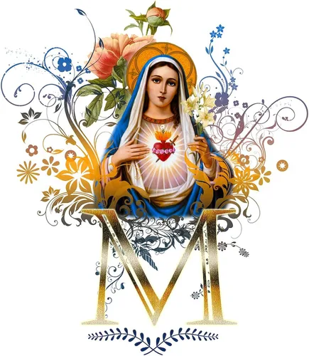 Vista 2 de CafePress - Adhesivo ovalado para parachoques de coche del Sagrado Corazón Inmaculado de María