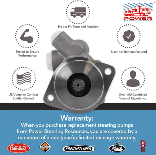 Vista 6 de Power Steering Resources (537-4) QX-537-4 Bomba de dirección para OEM PS181615R114, 181615R114 SP33130 ROTACIÓN DE LA BOMBA: DERECHA