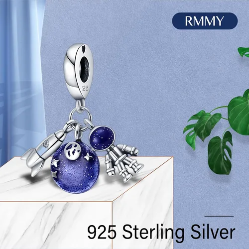 Vista 2 de RMMY Charm 925 Sterling Silver Pendant Dangle Beads Travel Ocean for European Bracelets and Necklaces,Chriatmas mother's Day Birthday Jewelry Gifts