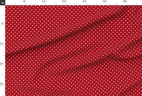 Vista 2 de Spoonflower Tela - Corazones blancos rojo oscuro amor boda San Valentín Día de San Valentín impreso en tela de gasa Fat Quarter - Costura de moda