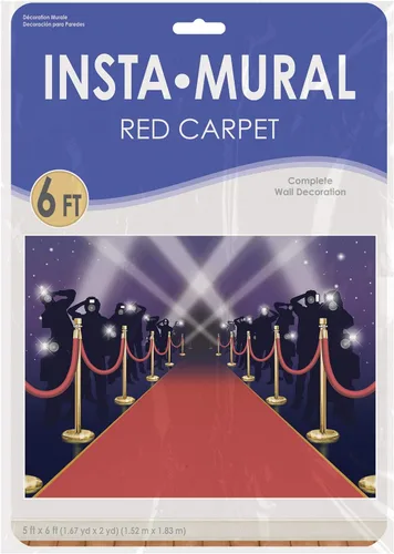 Vista 4 de Red Carpet Insta-Mural - Accesorio de fiesta (1 unidad) (1/paquete)