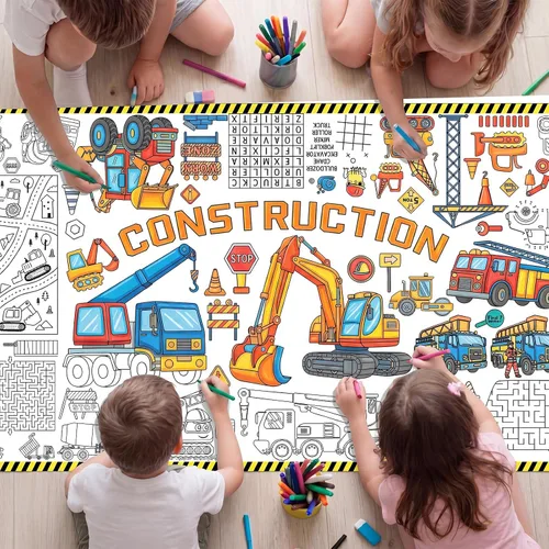 Vista 12 de NatNarr Mantel de dinosaurio para colorear, póster de papel de 30 x 72 pulgadas para niños