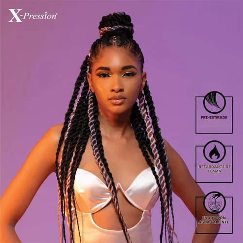 Vista 8 de Sensationnal Braids XPRESSION 3X Trenza preestirada de 58 pulgadas (paquete de 5, 1B)