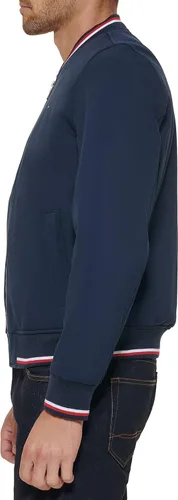 Vista 4 de Tommy Hilfiger Chaqueta bomber ligera Varsity de punto acanalado para hombre