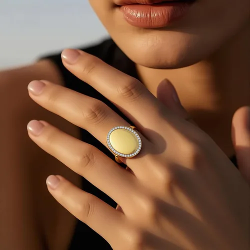 Vista 3 de SUPHELPU Anillo con medallón ovalado para mujer, anillos personalizados grabados con foto y nombre, regalos personalizados para Navidad y memorial