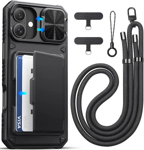 Vista 23 de ATATOO Funda Cartera para iPhone Air, Portador de Tarjetas Integrado (3-5 Tarjetas) [Bloqueo RFID] y Cubierta Deslizante para Cámara, Protección