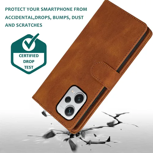 Vista 7 de Compatible con Xiaomi Redmi Note 12 Pro Plus/Pro+ 5G Wallet Case Protector de pantalla y cremallera Funda de cuero retro con tapa para tarjetero