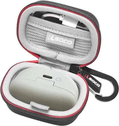 Vista 10 de RLSOCO Funda de transporte para Sony WF-1000XM4 líder en la industria con cancelación de ruido verdaderamente inalámbricos auriculares - Negro
