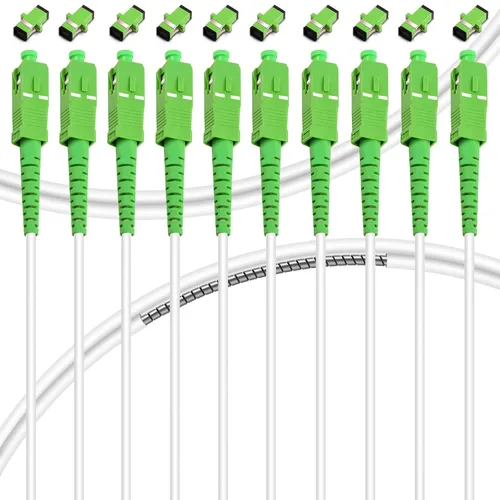 Vista 26 de SC/APC a SC/APC Cable de Fibra Óptica para Internet, Cable de Conexión de Modo Simple Blindado, Cordón de Conexión Óptica de Fibra Óptica - SIMPLEX