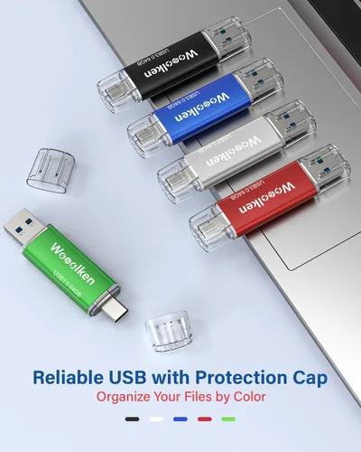 Vista 7 de Unidad Flash USB C de 64GB, Wooolken USB 3.0 Unidad Dual Tipo-C Unidad Flash OTG Unidad Thumb Compatible con iPhone 16/15, Smartphone