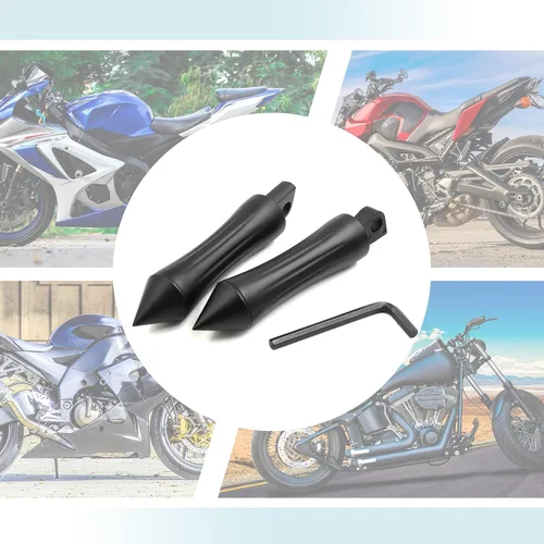 Vista 5 de F FIERCE CYCLE 1 par de aleación de aluminio de 0.394 in de la motocicleta Rearsets trasero conjunto reposapiés Peg Bike Bicicleta Ciclismo Negro