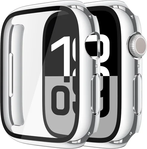 Vista 24 de Misxi Juego de 2 Fundas de Vidrio Templado Compatibles con Apple Watch Series 3 y Series 2 de 1.496 Pulgadas, Protector de Pantalla de Policarbonato