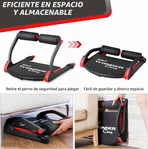 Vista 6 de Wonder Core Smart, Ab Machine, Ab Workout Equipment, Sit Up Machine & Exercise Equipment, Ab Crunch Machine for Stomach Workout, Ab Core Trainer Rojo