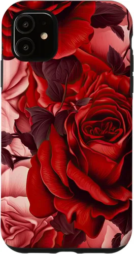 Vista 8 de Acuarela Rosa Rojo Rosas Patrón Caso para iPhone 17
