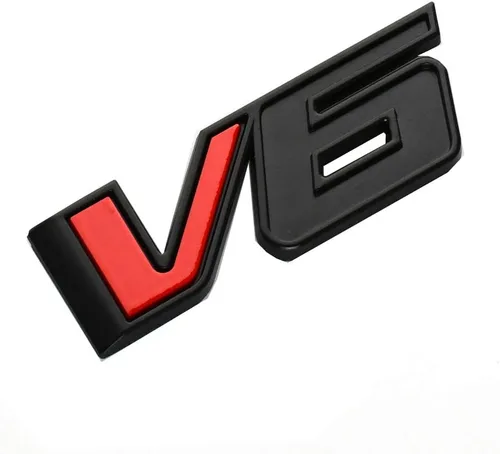 Vista 3 de CDD 2 calcomanías 3D de repuesto para placa de identificación de automóvil V6 para Canyon Colorado 17-21 (negro rojo)