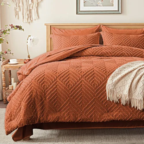 Vista 14 de Zzlpp Juego de edredón individual de 5 piezas, ropa de cama beige en una 01 - Beige