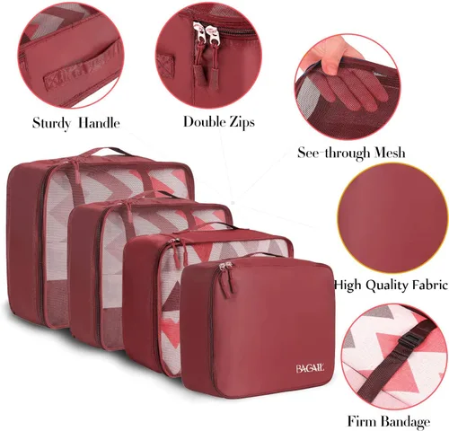 Vista 4 de BAGAIL - Conjunto de 7 u 8 bolsas y maletines organizadores de equipaje, ideales como accesorios de viaje