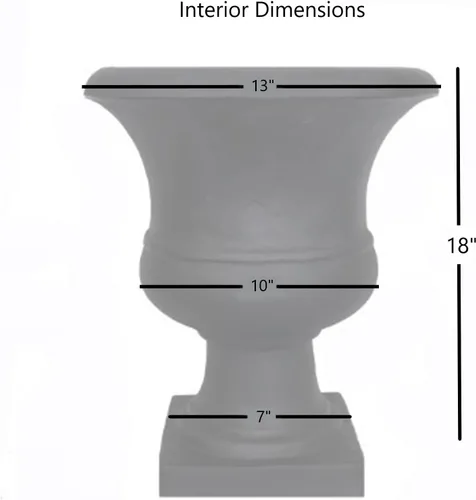 Vista 3 de Tusco Products UR01BK Urn - Maceta pequeña para jardín, 17 pulgadas, color negro