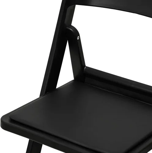 Vista 9 de Flash Furniture Hercules Tucker - Silla plegable de resina negra comercial, ligera, asiento extraíble acolchado de vinilo, para uso en interiores