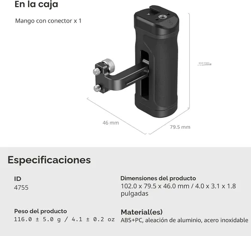 Vista 7 de SmallRig Mini mango lateral con tornillos de 1/4"-20