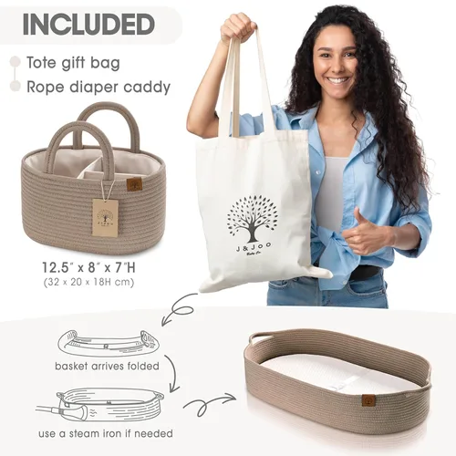 Vista 7 de Cesta cambiador de bebé incluye pañalera, suave e impermeable, de doble cubierta, portátil, cambiador para tocador y cambiador, regalo para baby