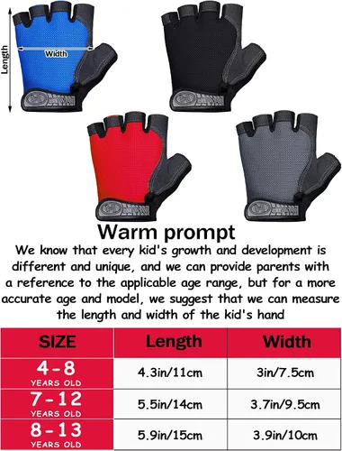 Vista 3 de SATINIOR 4 pares de guantes de ciclismo de medio dedo antideslizantes y transpirables sin dedos guantes deportivos para reducir la vibración