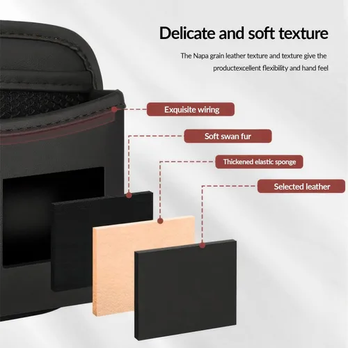 Vista 8 de SOOPII Paquete de 2 bolsillos de almacenamiento lateral para asiento de automóvil, organizador pequeño de cuero PU, bolsa organizadora lateral