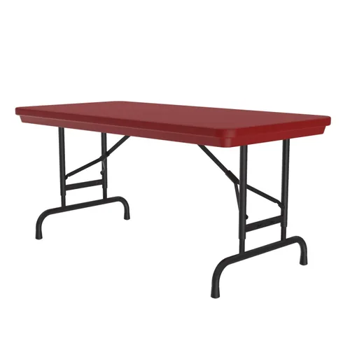 Vista 21 de Correll RA2448 24 serie R mesa plegable de acero inoxidable, altura ajustable para tareas comerciales, rectangular con 24 pulgadas de ancho y 48