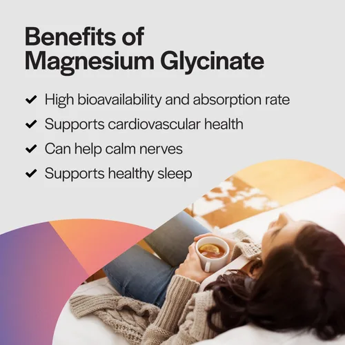Vista 5 de PureFormulas Glicinato de magnesio 100 mg de apoyo diario para el estrés, nervios, sueño, músculos, metabolismo, suplemento de glicinato de magnesio
