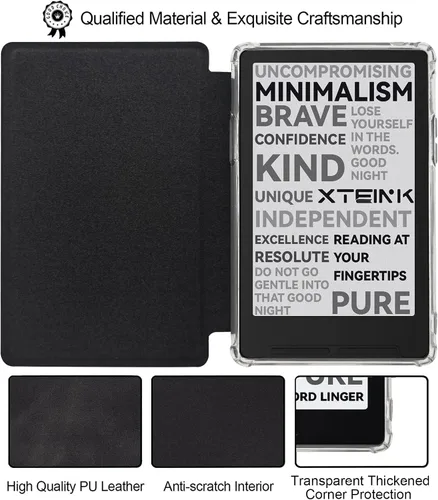 Vista 2 de Funda transparente de TPU para Xteink X3 3.7 "Pocket eBook, (negro)