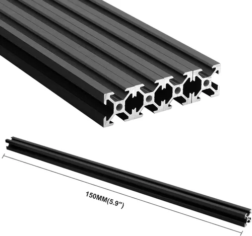 Vista 4 de Perfil de Extrusión de Aluminio con Ranura en V de 150mm 2020, Riel de Aluminio Extruido Serie 2020 150mm, Extrusión de Aluminio 20x20, Extrusión