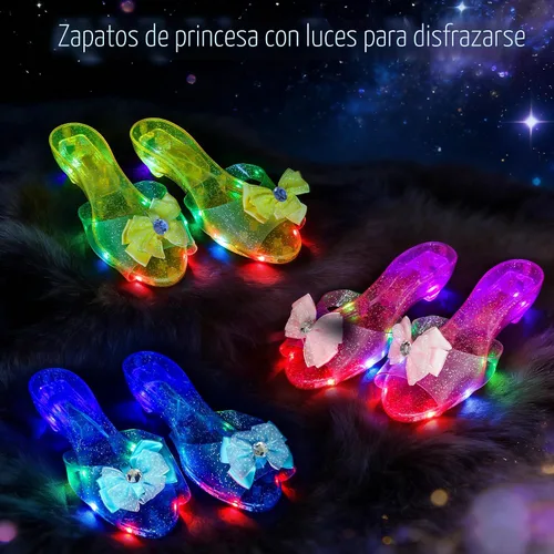 Vista 4 de Meland Princess Dress Up Set for Girl Age 3-6 with Her First Heels & Skirts Iluminado
