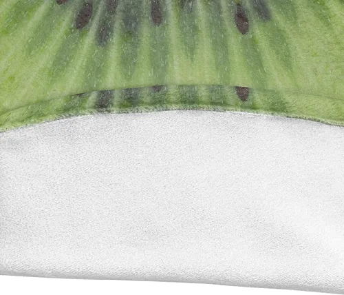 Vista 3 de Ambesonne Manta redonda Kiwi, Half of an Exotic Fruit with The Seeds Summer Season Tropical Vitamin, ligera funda para sofá y cama, regalos Verde