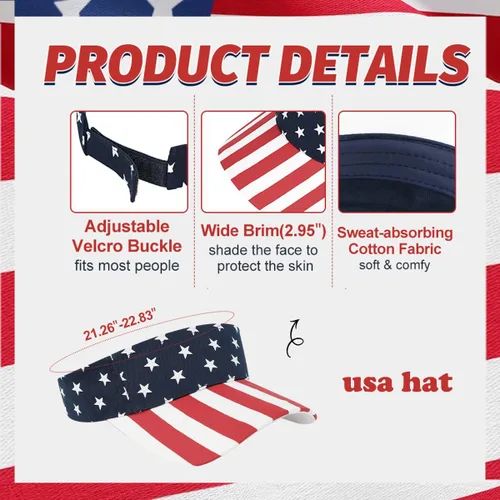 Vista 4 de Sombreros de visera de algodón con protección solar