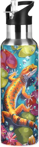 Vista 32 de Purple Dragon Botella de Agua para Niños Aislada Deportiva al Vacío de Acero Inoxidable con Tapa de Pajita y Asa 20 oz a001