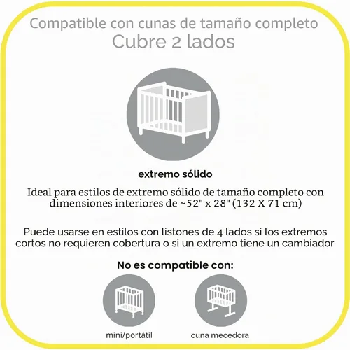 Vista 5 de Halo Forro de malla transpirable para cunas de tamaño completo, malla clásica de 0.118 in, color blanco (tamaño 2FS cubre 2 lados)