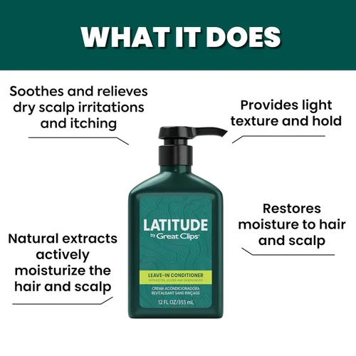 Vista 3 de GREAT CLIPS LATITUDE - Acondicionador sin enjuague Acondicionador hidratante sin enjuague para hombres Promueve la fuerza del cabello +