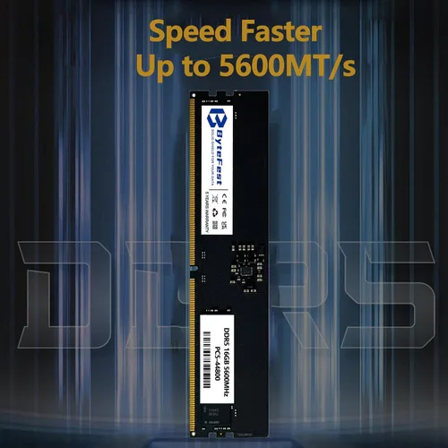 Vista 5 de DDR5 RAM 16GB 5600MHz PC5-44800 CL46 UDIMM 1.1V 288 Pin Compatible Computadora de escritorio Módulo de memoria RAM