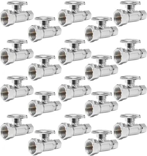 Vista 11 de Paquete de 5 válvulas de parada angular GUOFIS, tubo de hierro FIP de 1/2" x válvula de cierre de 3/8" Válvula de parada de agua de ángulo de giro