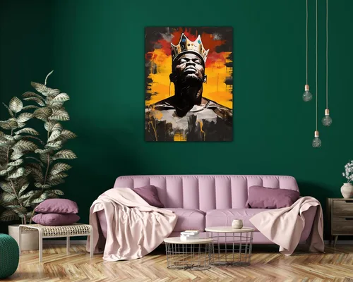 Vista 175 de Arte de pared afroamericano, decoración de rey y reina bailarín negro para sala de estar, arte de pareja de amor negro para dormitorio, lienzo