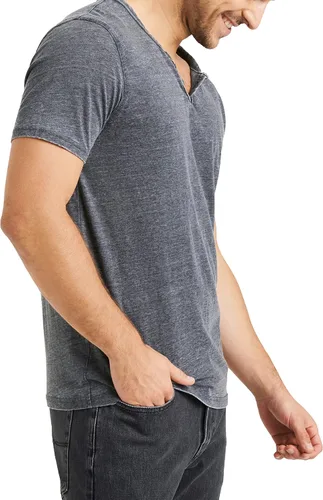 Vista 3 de Lucky Brand Venice Burnout - Camiseta de cuello con muesca y dos botones para hombre