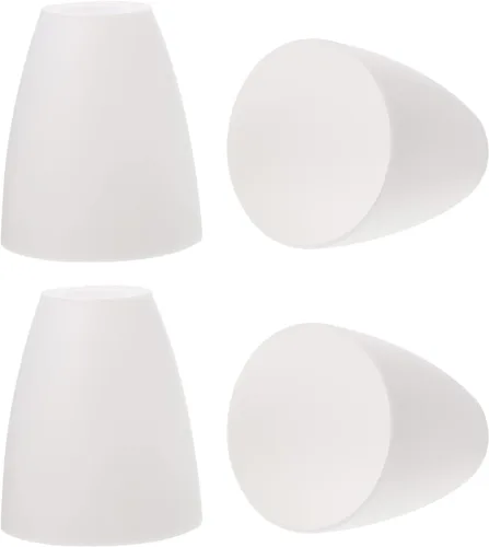 Vista 6 de Uonlytech Pantallas de lámpara de plástico, 4 piezas, repuesto de pantalla de herraduras blancas, cubierta de lámpara de techo para lámpara